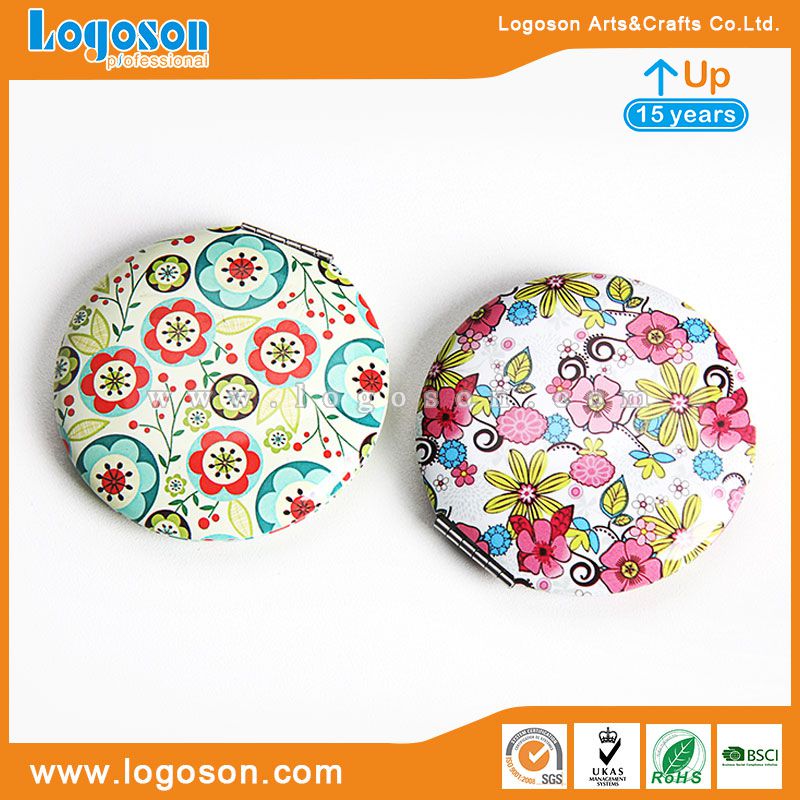 Two Sides Pretty Compact Mirrors Personalized Logos Wholesale