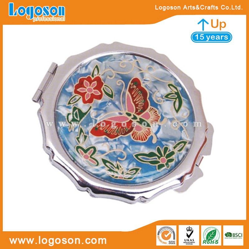 Round Pretty Compact Mirror Bulk Customize Logos Mini Mirrors