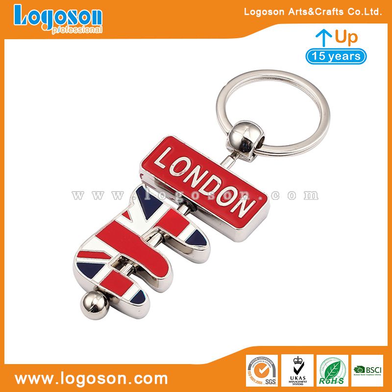 Novelty Keychain Letters Shape Union Jack London Charms Souvenir