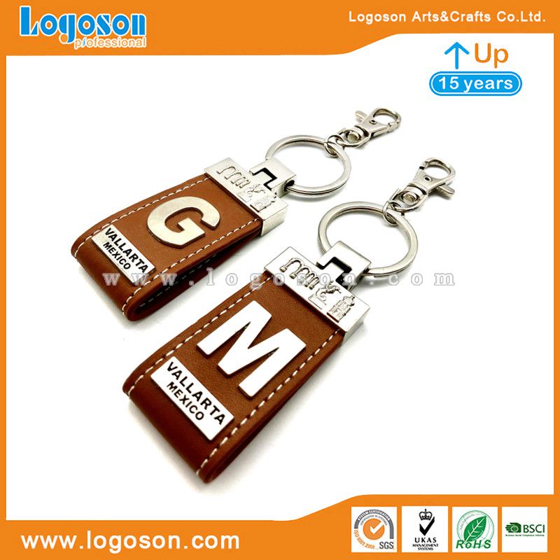 Top Quality Wholesale Mexican Leather Letter Keychains Souvenir