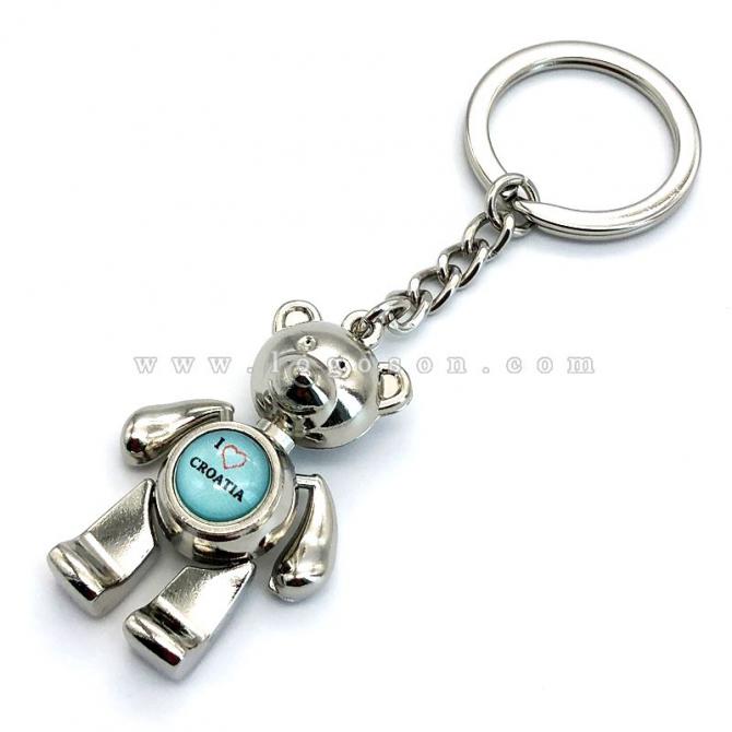 LOUISIANA KEYCHAIN METAL TEDDY BEAR - Jenkins Enterprises