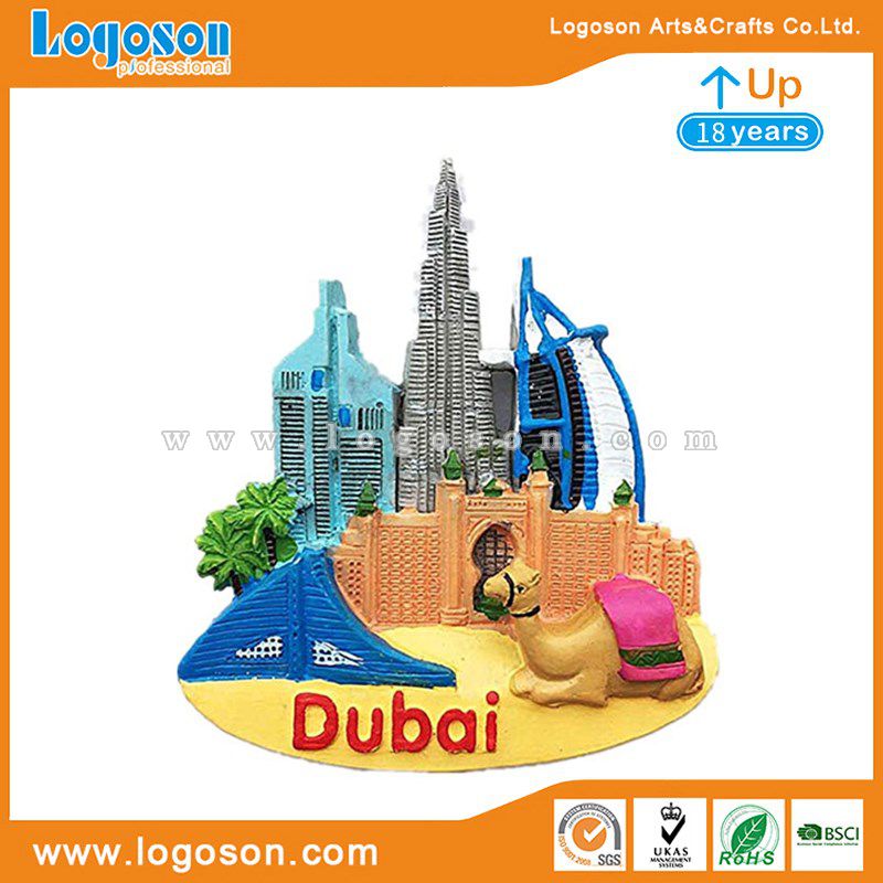 Handpainted 3D Dubai Skyscrapers Refrigerator Souvenir