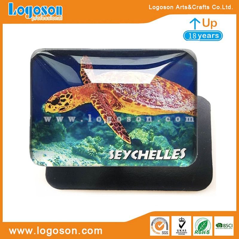 Strong Dome Seychelles Sea Turtle Crystal Glass Fridge Souvenir