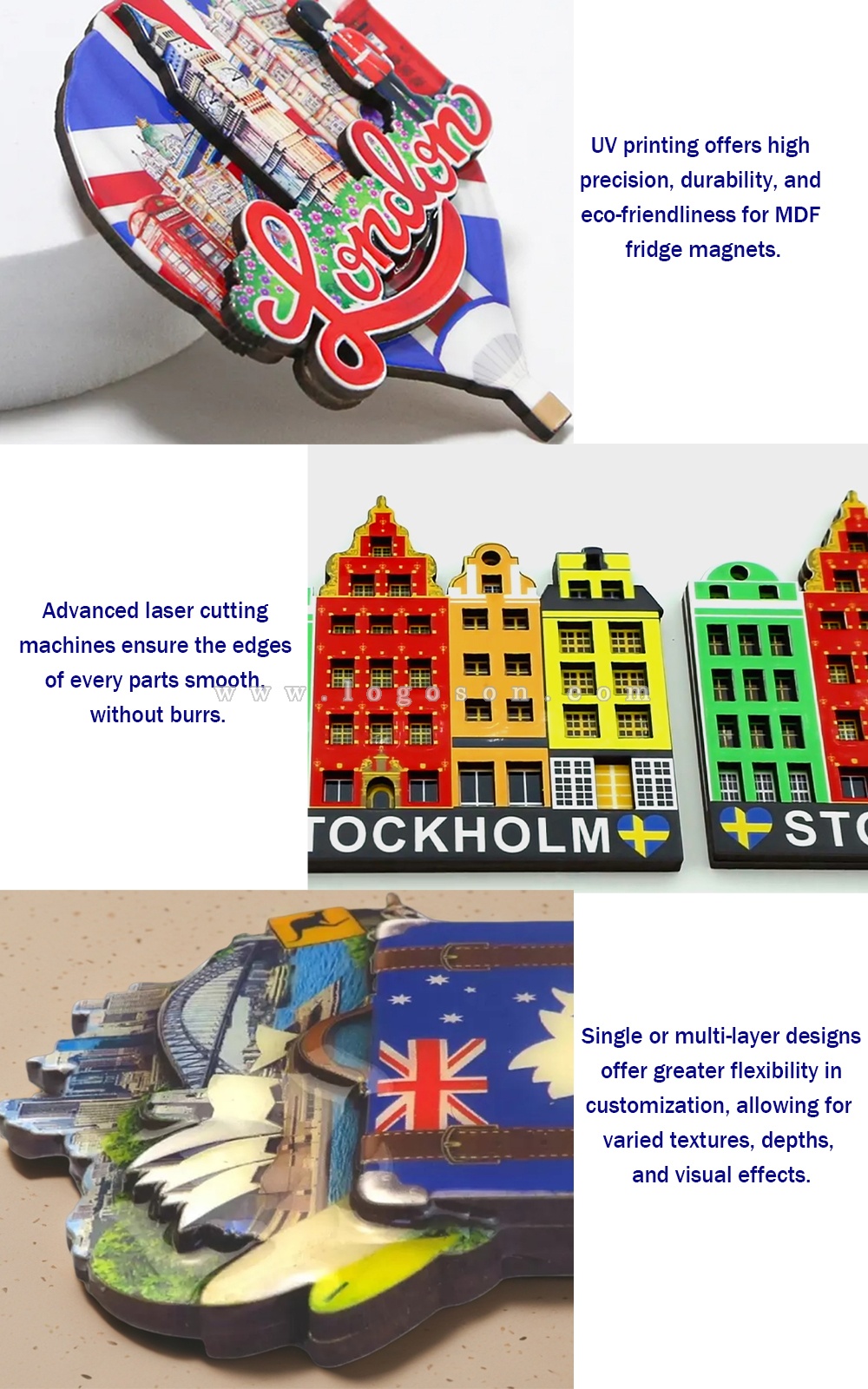 custom MDF fridge magnets Logoson